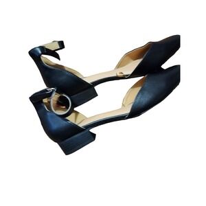 Lane Bryant Black Strap Flats with a small heel size 9W